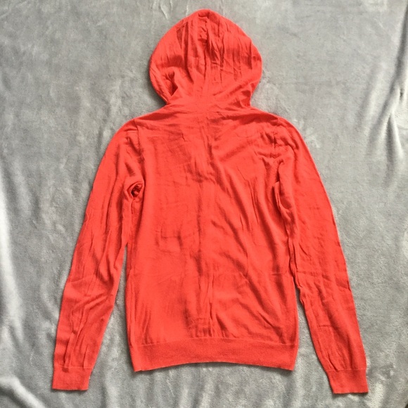 Lightweight Coral Zip Up Hoodie Sweater - Picture 6 of 7